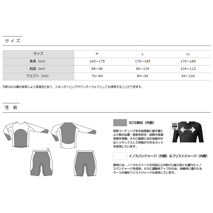 mic21ダイビングショップ[ GULL ] 1mm SCS パンツ メンズ GW-6596B SCS INNER SUITS GW9596B(L):  スーツ/防寒インナーec.mic21.com