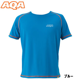 [ AQA ] KW-4453 パワードライラッシュ Tシャツ メンズ ブルー[ 在庫一掃/返品交換不可 ]