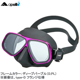 [ アポロスポーツ ] バイオメタルマスク ブラックシリコン type-Ｂ（85cc）[ ダイビング用マスク ]