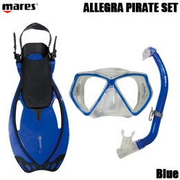 [ mares ] マレス シュノーケルセット mares ALLEGRA PIRATE SET アレグラ ピラテ セット Blue [シュノーケリング3点セット ]