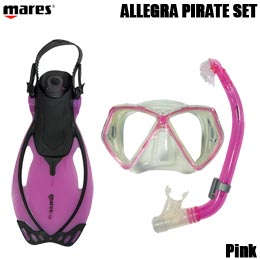 [ mares ] マレス シュノーケルセット mares ALLEGRA PIRATE SET アレグラ ピラテ セット Pink [シュノーケリング3点セット ]