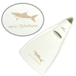 [ GULL ] mic21オリジナル フィン刻印（サメ Ｍサイズ）モデル MEW FIN （ミューフィン） ホワイト[ ダイビング用フィン ]