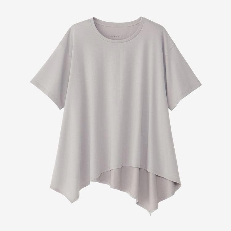 mic21ダイビングショップダンスキン DANSKIN アシンメトリーフレアティー ASYMMETRY FLARE TEE DC724105  [フィットネス ヨガ シャツ レディース](M TH): アウトドア/旅行用品ec.mic21.com