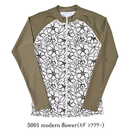 [ MAKA-HOU ] �OZIP���b�V���K�[�h / Zip Rash Guard 11W12 5001 modern flower�i ���_���t�����[ �j