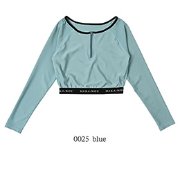 [ MAKA-HOU ] �N���b�v�h���b�V���K�[�h / Cropped length Rashguard 11W21 0025 blue ( �u���[ )