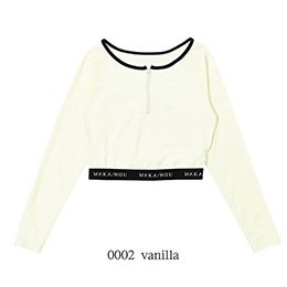 [ MAKA-HOU ] �N���b�v�h���b�V���K�[�h / Cropped length Rashguard 11W21 0002 vanilla ( �o�j�� )
