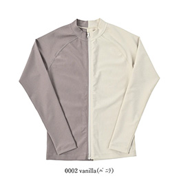[ MAKA-HOU ] �OZIP���u���b�V���K�[�h / Rib Zip Rash Guard 11W25 0002 vanilla ( �o�j�� )