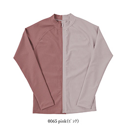[ MAKA-HOU ] �OZIP���u���b�V���K�[�h / Rib Zip Rash Guard 11W25 0065 pink�i �s���N �j