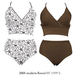 [ MAKA-HOU ] ���o�[�V�u���r�L�j / Reversible Bikini 20W04 5001 modern flower�i ���_���t�����[ �j