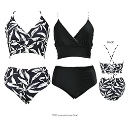[ MAKA-HOU ] ���o�[�V�u���r�L�j / Reversible Bikini 20W04 3209 monochrome leaf�i ���m�N�����[�t �j