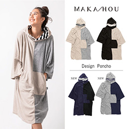 [ MAKA-HOU ] �f�U�C���|���`�� / design poncho 61U06 0603 beige×silver ( �x�[�W��×�V���o�[ ) �u���[�T�C�Y