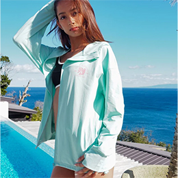 [ BILLABONG ] �r���{�� �E�B�����Y MORFY GRAPHIC �iUPF50+�jZIP UP HOODED RASH �W�b�v���b�V���K�[�h BG01C850
