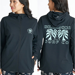 [ BILLABONG ] �r���{�� �E�B�����Y MORFY GRAPHIC �iUPF50+�jZIP UP HOODED RASH �W�b�v���b�V���K�[�h BG01C850