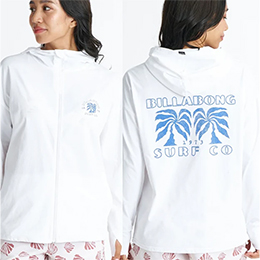 [ BILLABONG ] �r���{�� �E�B�����Y MORFY GRAPHIC �iUPF50+�jZIP UP HOODED RASH �W�b�v���b�V���K�[�h BG01C850