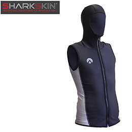 [ SHARKSKIN ] シャークスキン フードベスト フルジップ Chillproof Sleeveless Vest With Hood Fullzip メンズ