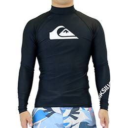 [ QUIKSILVER ] UV�J�b�g UPF50+ ALL TIME LR ���b�V���K�[�h ���� REGULAR FIT [BLK]