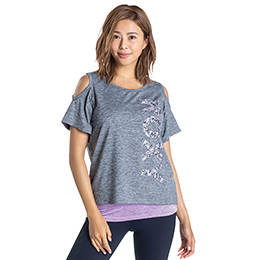 [ ROXY ] ロキシー BUBBLE SET TEE 速乾 UVカット Tシャツ＆カップ付きタンクセット [CHA]