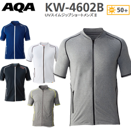[ AQA ] UV スイムジップ ショートメンズ II KW-4602B ラッシュガード 半袖 KW4602B