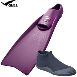 [ GULL ] スーパーミュー SUPER MEW + FFブーツ 2点セット フルフットフィン [ ダイビング用フィン ]
